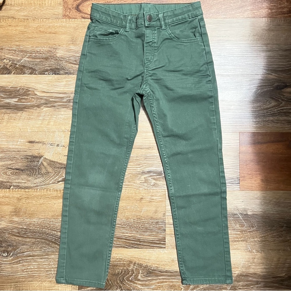 H&M Boys Relaxed Fit Forest Green Jeans, Size US 7